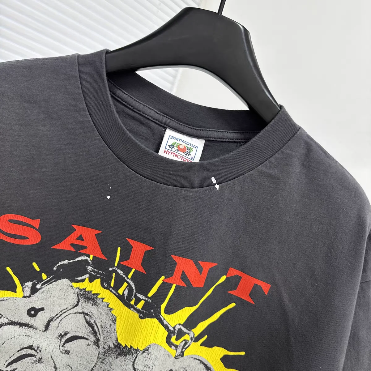 

New Washed MASK Vintage SAINT T Shirt Men Women Tee Tops T-Shirt
