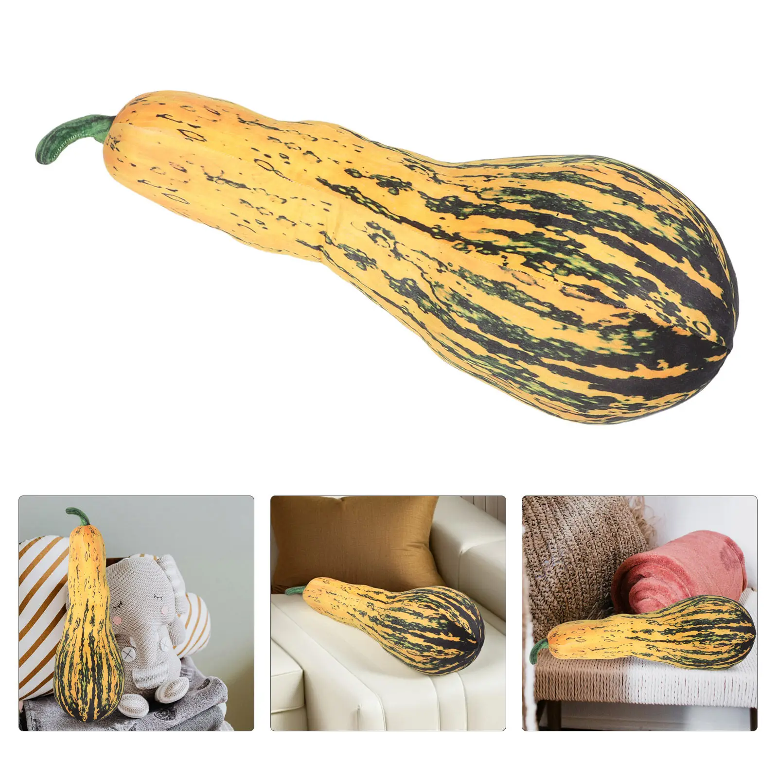 

Мягкая подушка-тыква с 3D-дизайном, реалистичная, для чтения, сна и поддержки поясницы, милый плюшевый декор в виде еды