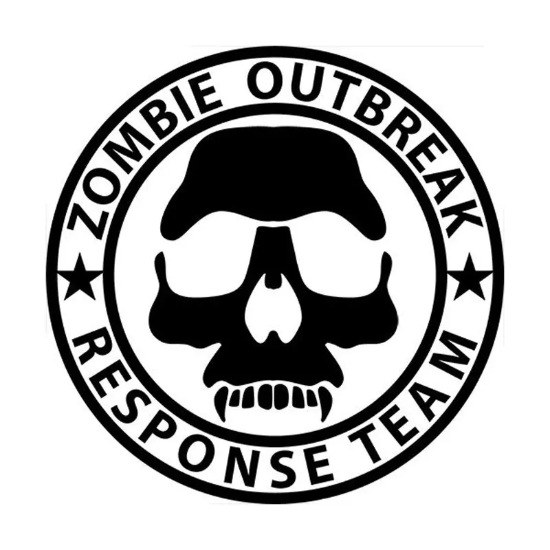 Horror Zombie Outbreak Response Team Creative Cool Pvc Car Stickers Suitable for All Kinds of Cars Black/White, 14cm*14cm