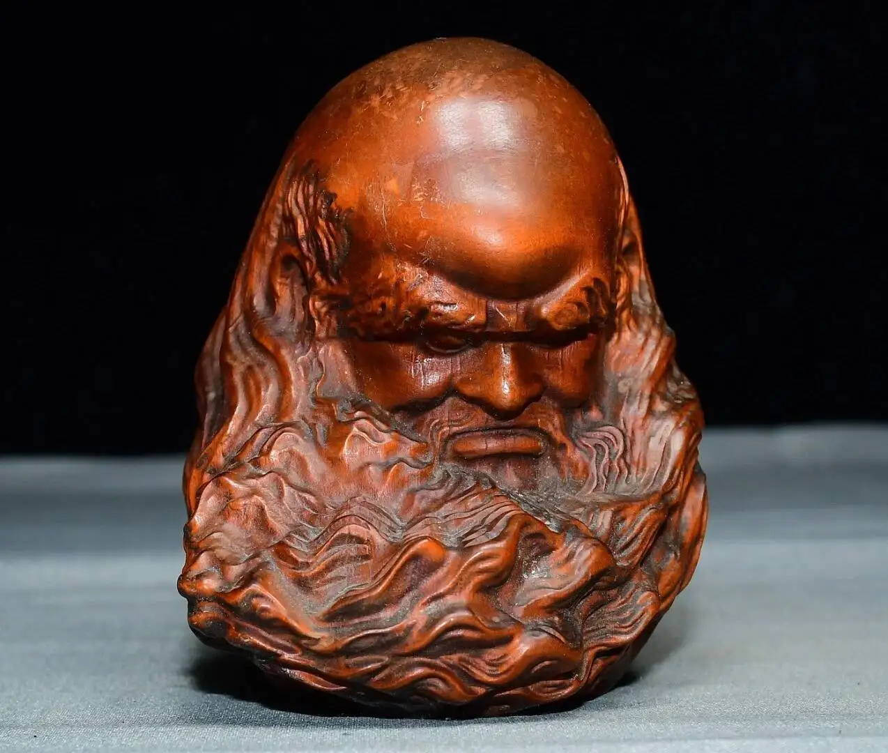 Collect Small-Leaved Boxwood Hand Carven Bodhidharma Buddha Statue Decoration