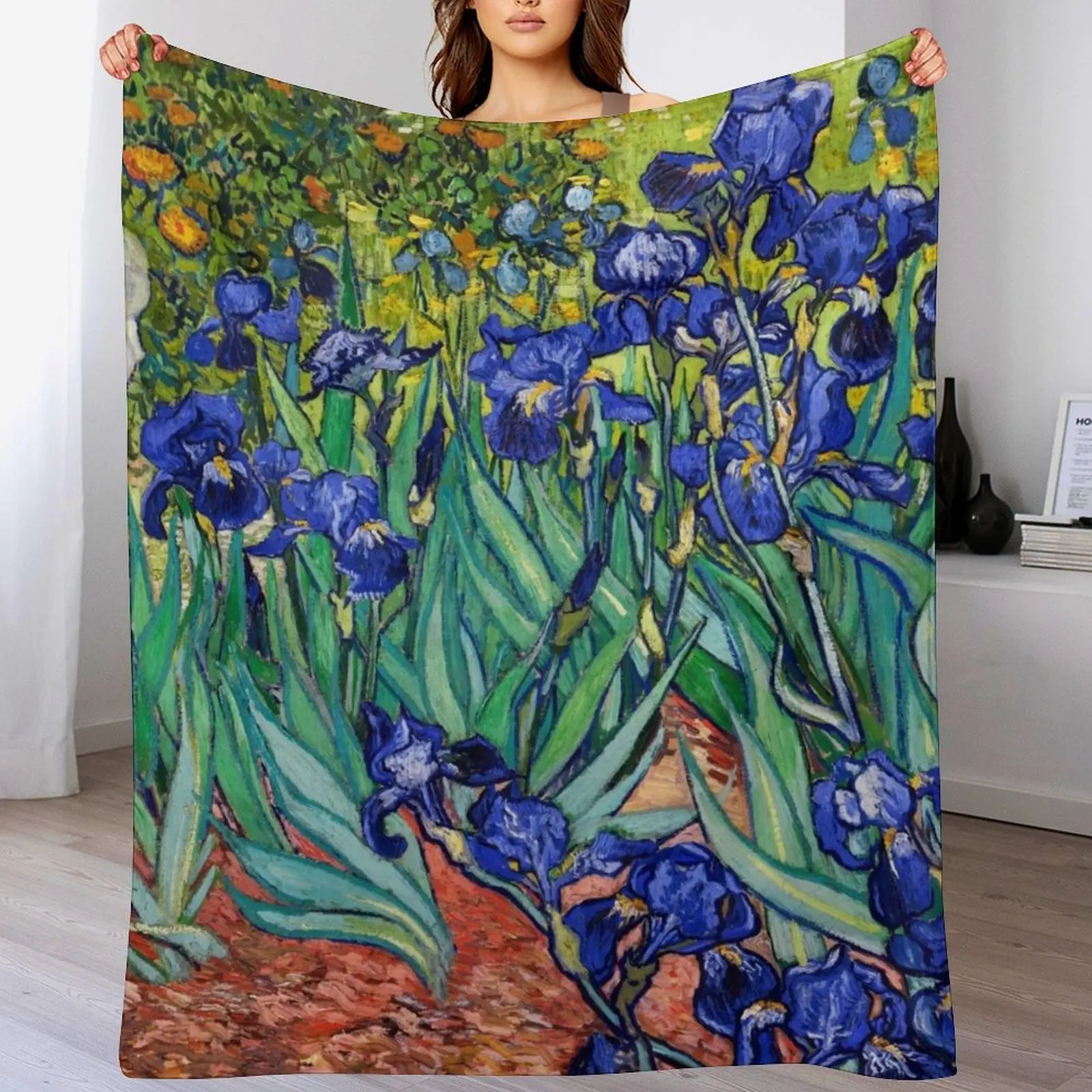 

Irises by Vincent van Gogh Throw Blanket Decorative Sofas Giant Sofa Decoratives sofa bed Blankets