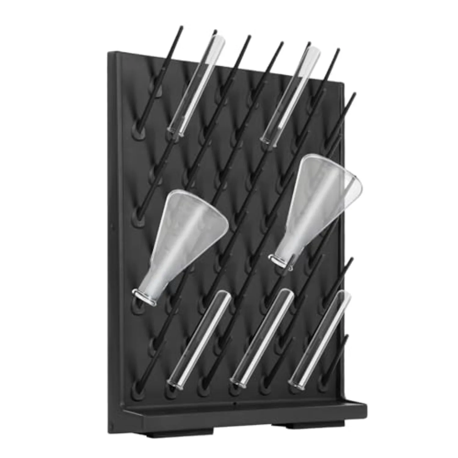 Lab Draining Rack with 52 Columns, PP Glassware Drying Draining Rack, 33.07lbs Capacity Lab Removable Glassware Drying