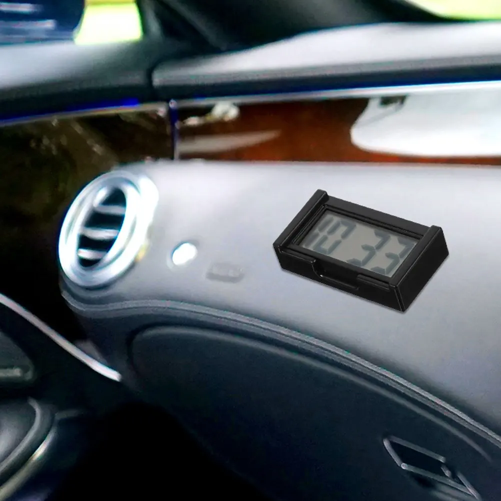 Automobile Digital Clock Car Electronic Time Display Dashboard Mounted Compact Design Easy-to-Read Screen Long-Lasting Plastic