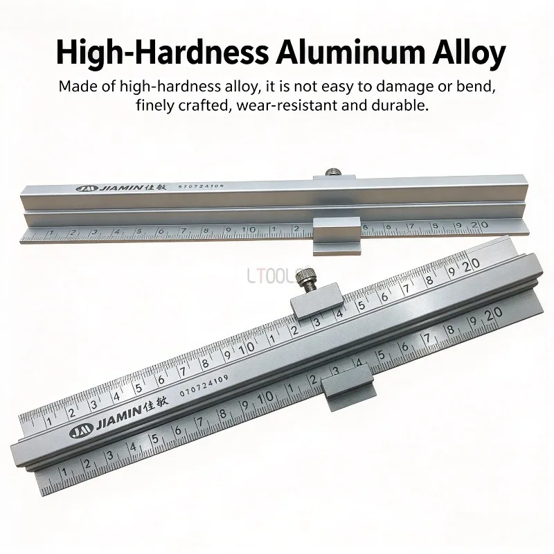 Aluminum Alloy Slider Straight Ruler Woodworking Marking Locator with Limit Stop Caliper Type Positioning Block Scribing Gauge
