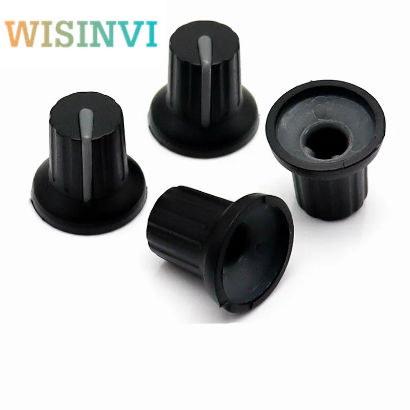 10pcs Plastic soft rubber knob cap D-axis potentiometer Encoder knob cap diameter 16.5MM height 16MM D Axis Inner Hole 6MM