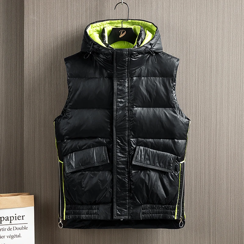 Women Men Duck Down Jacket Thicken Winter Padded Zipper Solid Waistcoat Outdoor Causal Sleeveless Fashion Male Hoodies Vest Coat