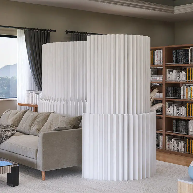 Luminous double-sided modeling screen partition folding and moving, paper wall live stream background, office living room beauty