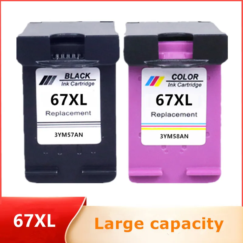 Remanufactured Ink Cartridge Replacement for HP 67 67XL for HP67 DeskJet 2732 2755 6052 6058 6075 4152 4155 4158 Printer