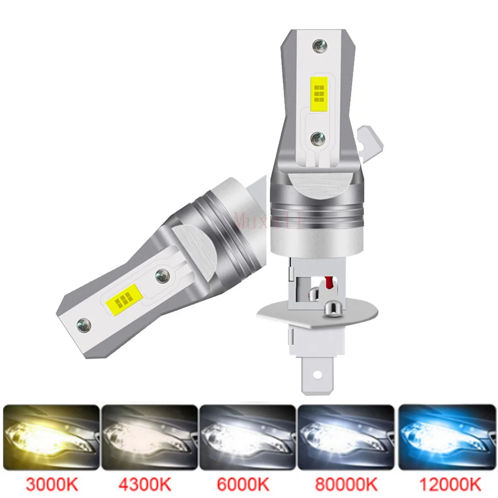 2Pcs 20000LM H1 H3 H7 H4 LED Headlight Bulb Car Head Fog Light Yellow White Blue 12V-24V Super Bright Plug And Play Fanless