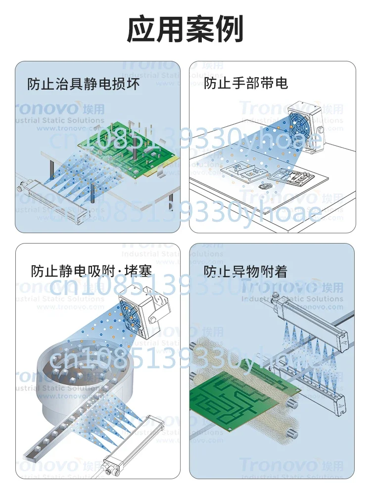 Electrostatic Ion Wind Snake Automatic Induction Blowing Dust Removal High Frequency Air Nozzle Anti-Static Static Eliminator