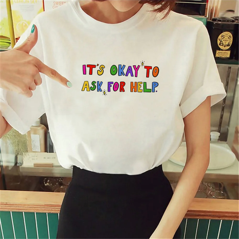 Mental Health t-shirts women harajuku Japanese Y2K t shirt girl anime clothing