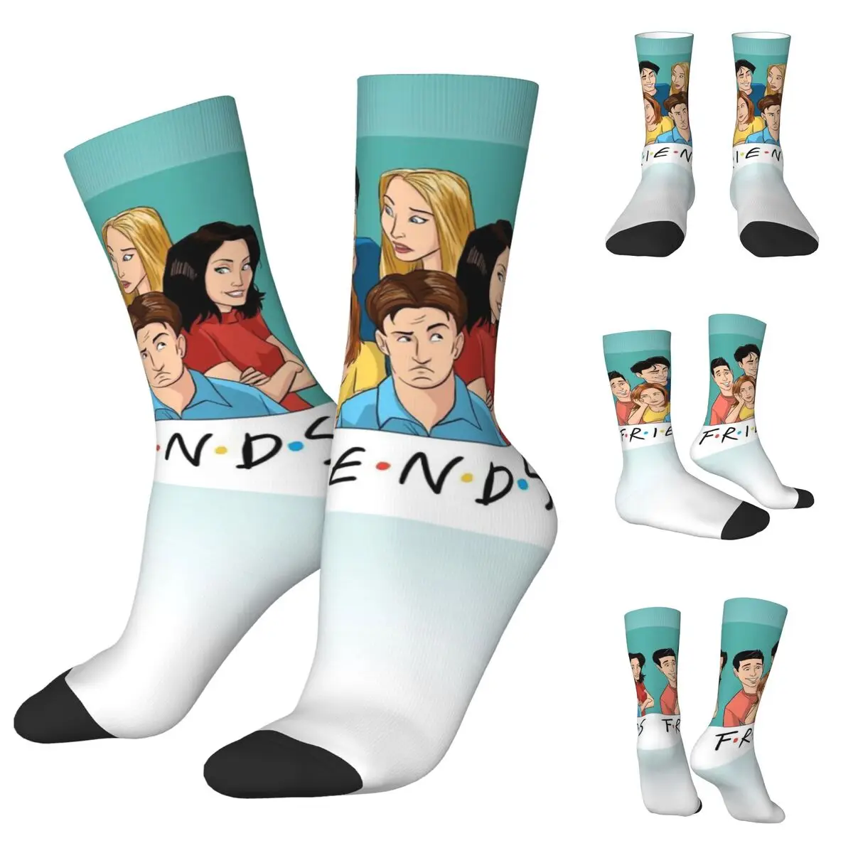 Colorful Pair Best Friends TV Show Unisex Socks,Hiking 3D Print Happy Socks Street Style Crazy Sock