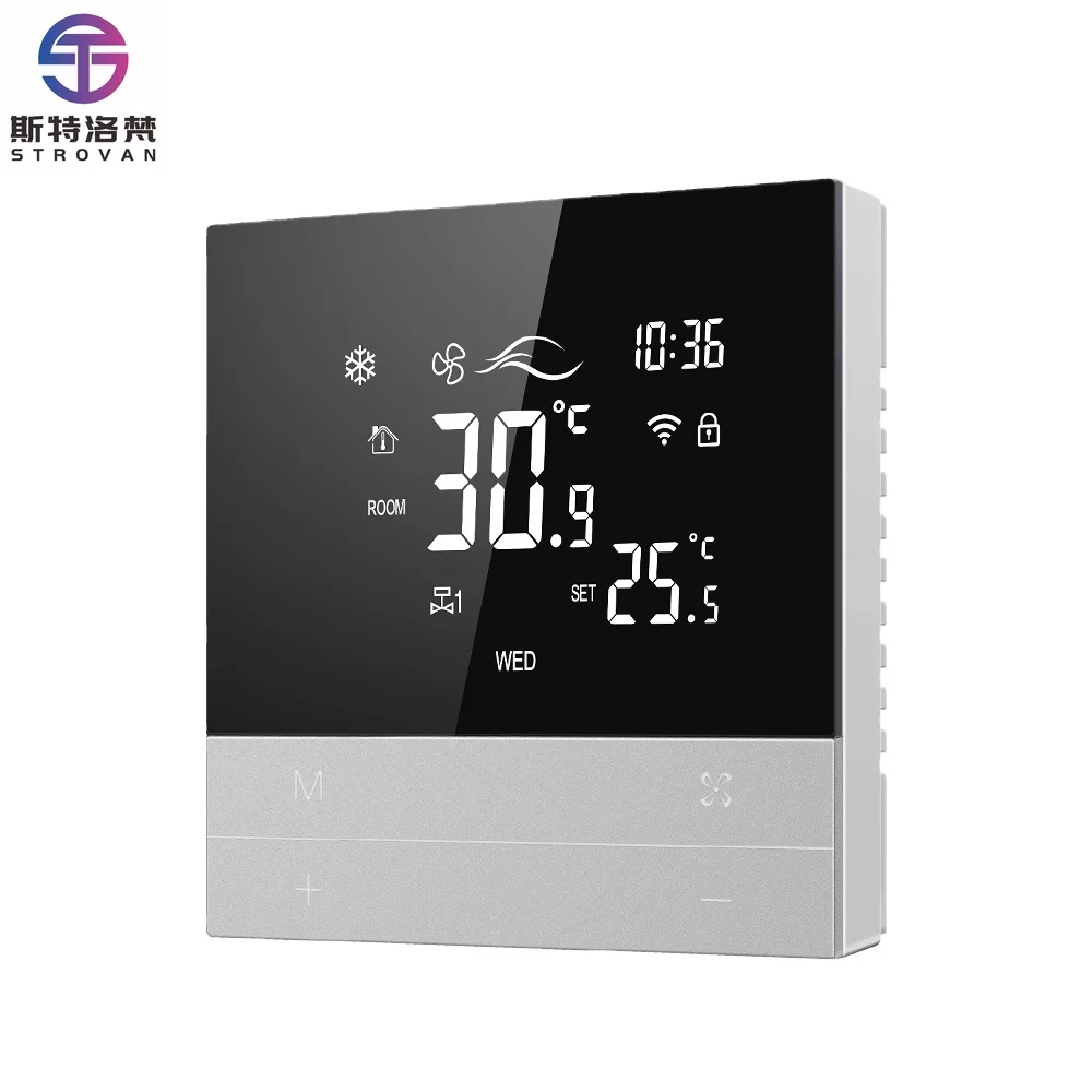 

WT300 Wifi 2/4 Pipes Fan Coil Smart Thermostat Work with Google Home for HVAC Heating &Cooling