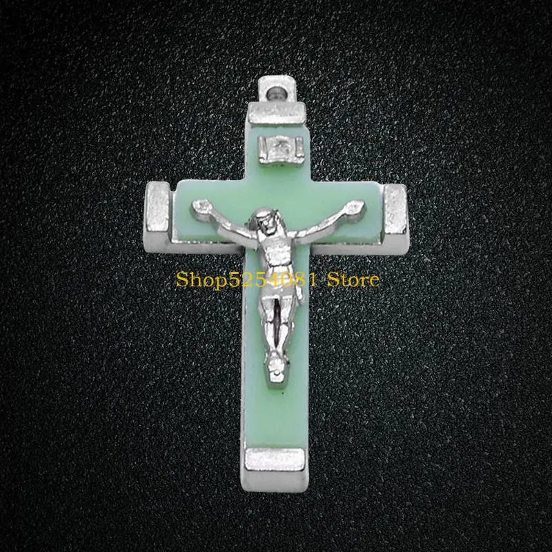Afbeelding 5: AXYC 5x Metalen Christus Jezus voor Kruis Lichtgevende Glow Hanger Kruisbeeld Ornam