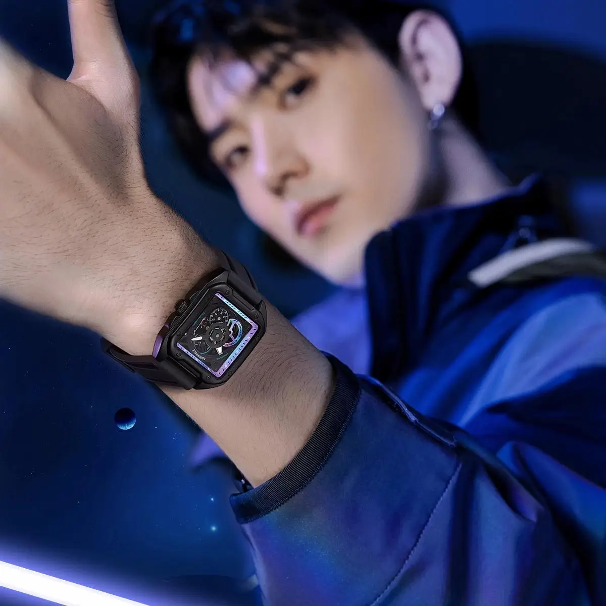 Mark Fairwhale Orologio automatico da uomo Cinturino in silicone alla moda Orologio da polso meccanico sportivo impermeabile con fasi lunari