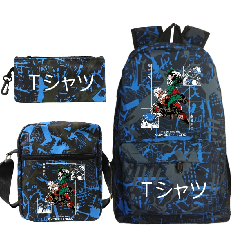 

Anime My Hero Academia School Bags Boys Girls Cartoon Rucksack 3pcs Set Boku No Hero Academia Bookbag ren Backpacks Gift