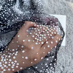 Net Yarn Plum Paste Printed Mesh Cloth DIY children's Gauze Dress Dress Skirt Sewing Background Decorative Tulle Material
