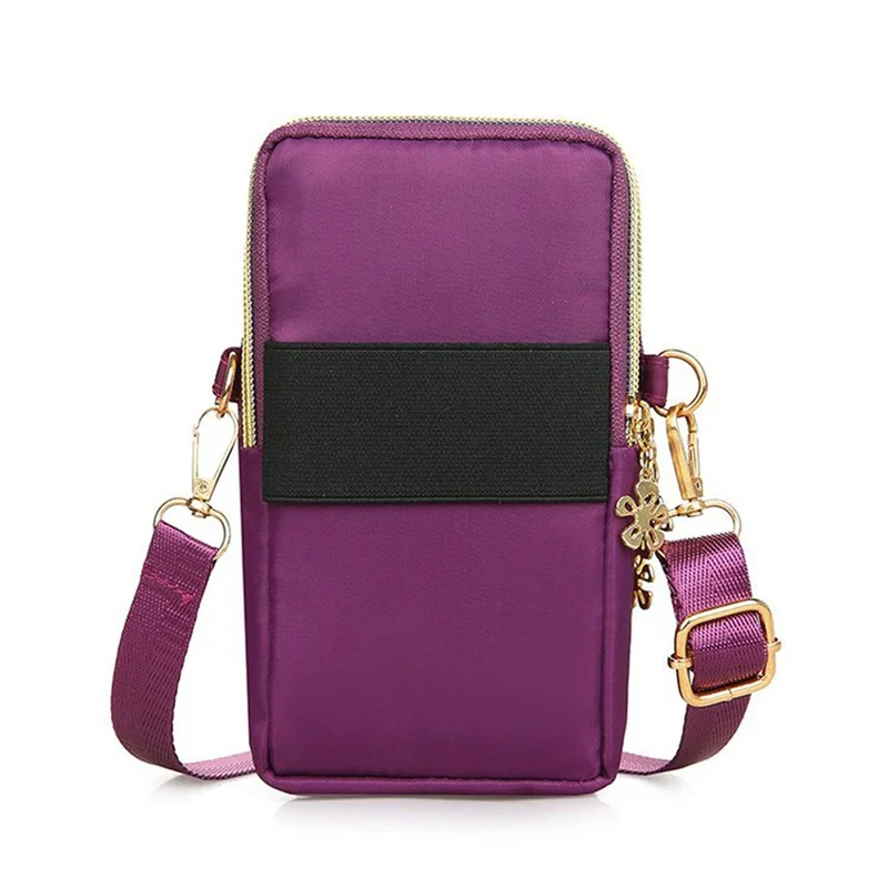 New Mobile Phone Crossbody Bags for Women Fashion Women Shoulder Bag Cell Phone Pouch With Headphone Plug 3 Layer Wallet