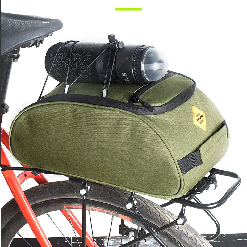 

8L Rear Bike Rack Bag Rain Cover Waterproof Bicycle Ebike Saddle Bag Cycling Pannier Trunk Carrier Reflector Adjustable bike bag