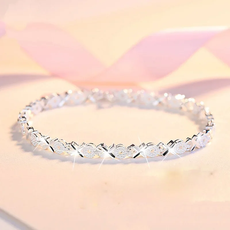 925 Sterling Silver Fashion Multiple Styles Bracelet Chain for Women Fashion Wedding Party Beautiful Jewelry Gift