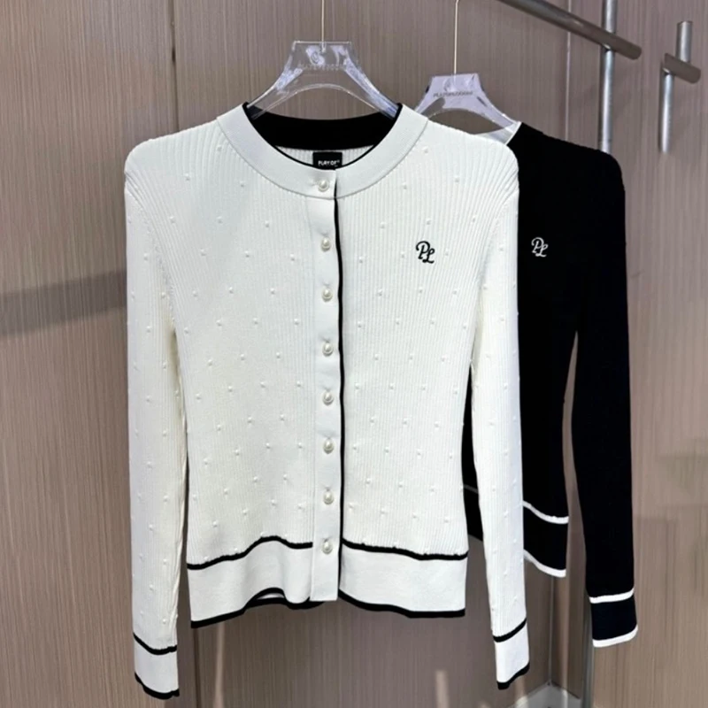 New Golf Wear for Woman Autumn Long-sleeved Knitwear Warm Casual Slim Coat Tops Ladies Elegant Golf Cardigan Jackets