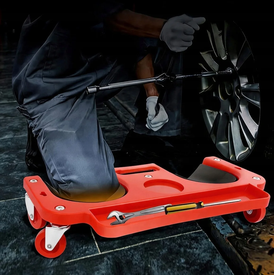 Rollbare Knieschoner mit Rädern für Fliesenarbeiten und Bodenbau