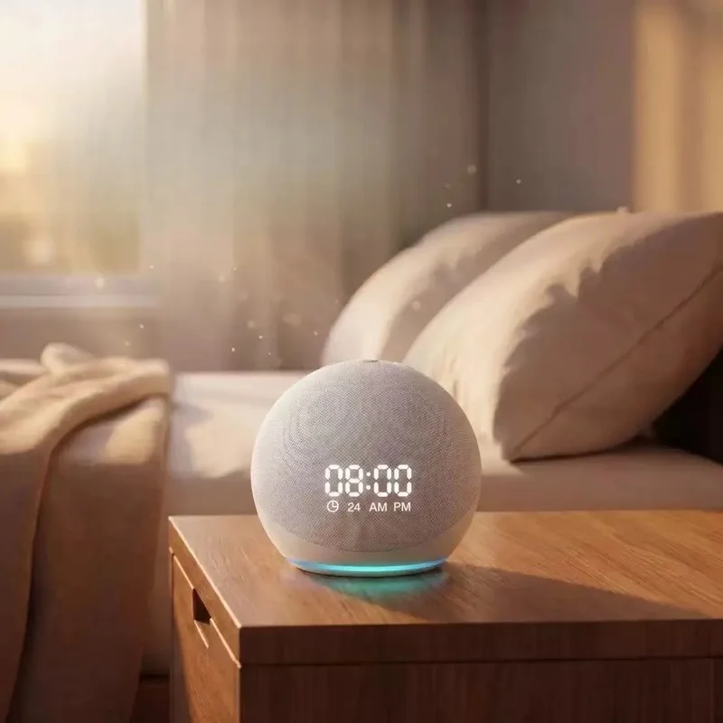 Best Seller Space Saving Bluetooth-compatible Speaker Alarm Clock With Rich Bass Modern Design Suitable For Dorms And Apartments