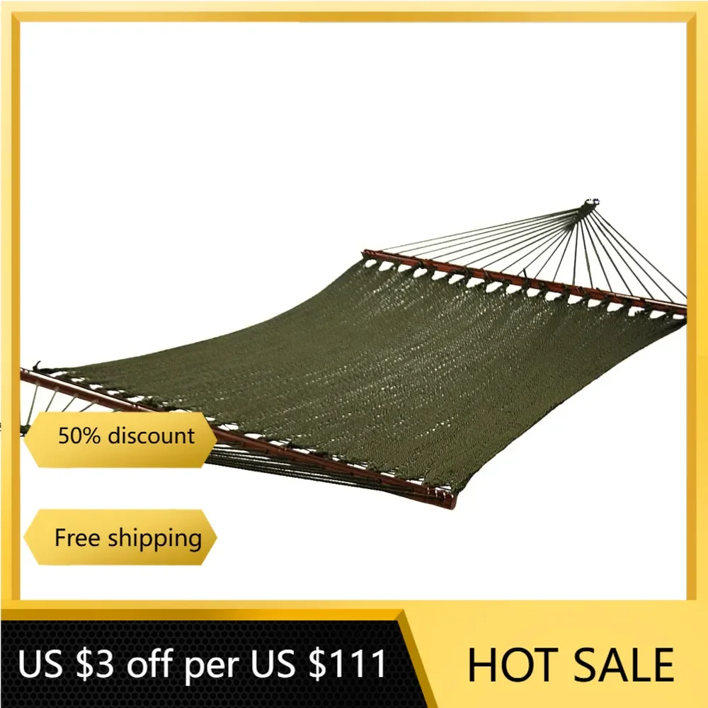 

4910 Two Point Tight Weave Caribbean Hammock Camping Brown Freight Free Outdoor Furniture Sleeping