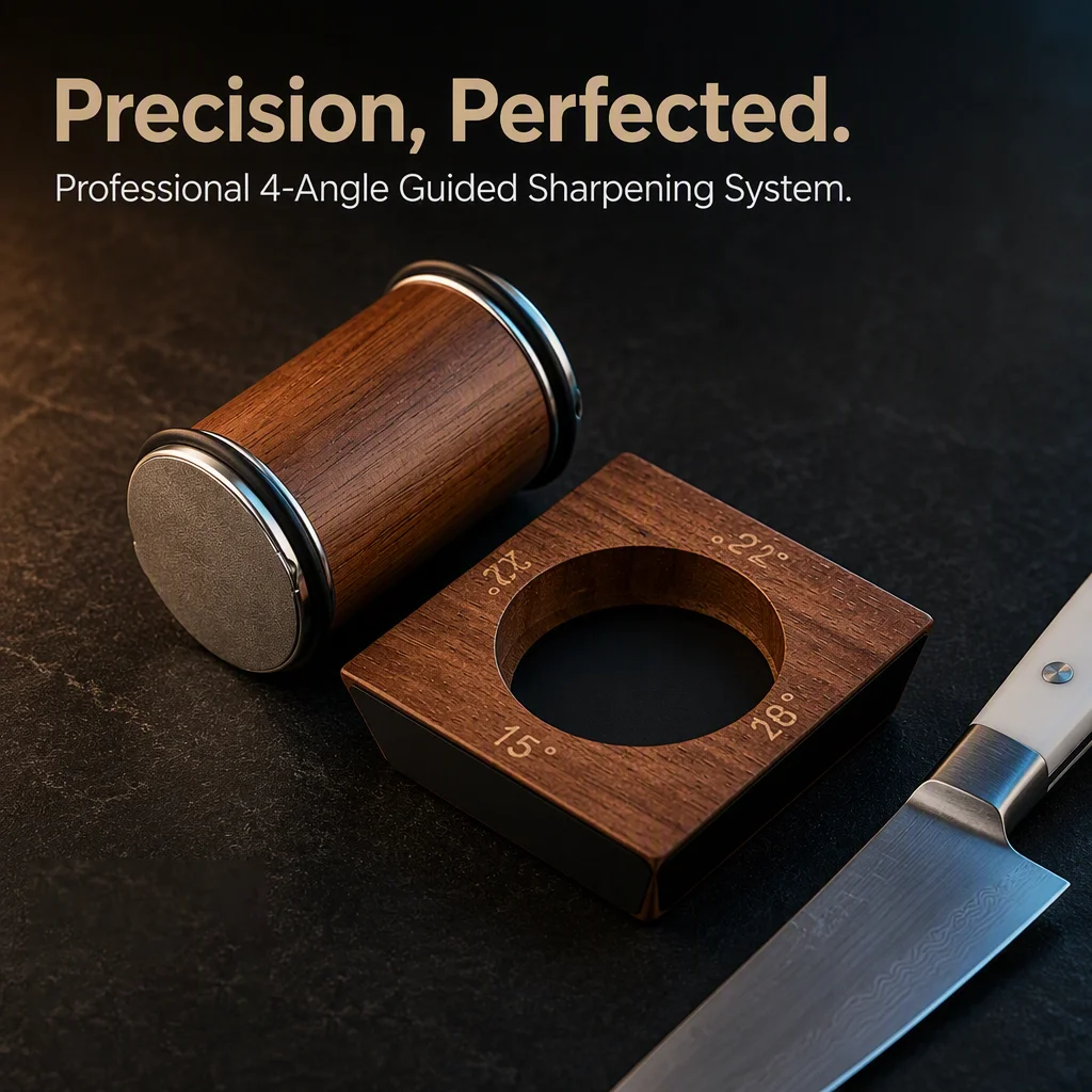 4 Angles Rolling Knife Sharpener Kit For Straight Edge Roller Knife Sharpening With Industry Diamonds Whetstone Chef Knife Set