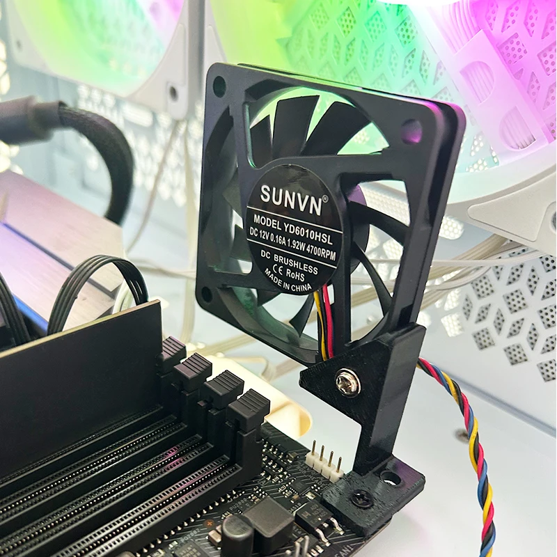 

Memory MOSFET cooling bracket DDR cooling fan module motherboard memory cooling adjustable single leg steering