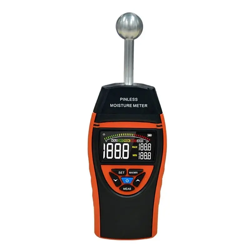 

Влагомер ABBO без контактного датчика с сферическим датчиком влажности, цветным ЖК-экраном и функцией сигнализации, глубина измерения для древесины