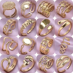 6PCS/lot Fashion Stylish DIY Stainless Steel Rings Personalized Snake Lips Adjustable Finger Ring Women Jewelry Girls Party Gift