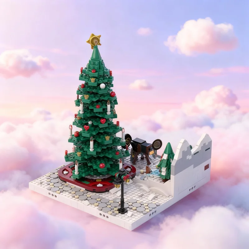 358pcs MOC Winter Village Display Seasonal Model Building Blocks Construction Kit Assembly Collector Creative Expert Toy Gift
