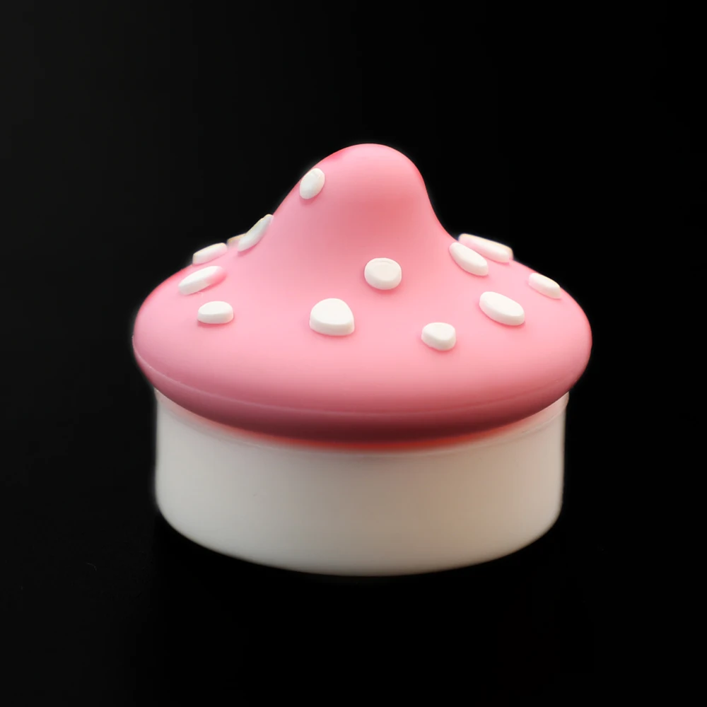 1 PCS Psychedelic Mushroom Wax Container Multi Use Silicone Jars for Essential Oil,Lip Balm,Shatter,Spices,Multicolor