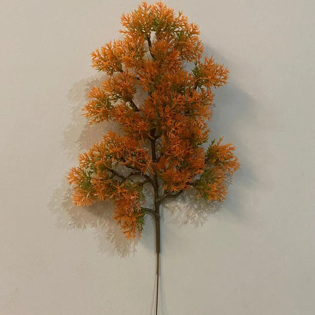 1 Branch Artificial Pine Branches Desktop Decorative Faux Pine Stem Green Leaves Fake Plant DIY Garland Pine Xmas Tree Ornaments