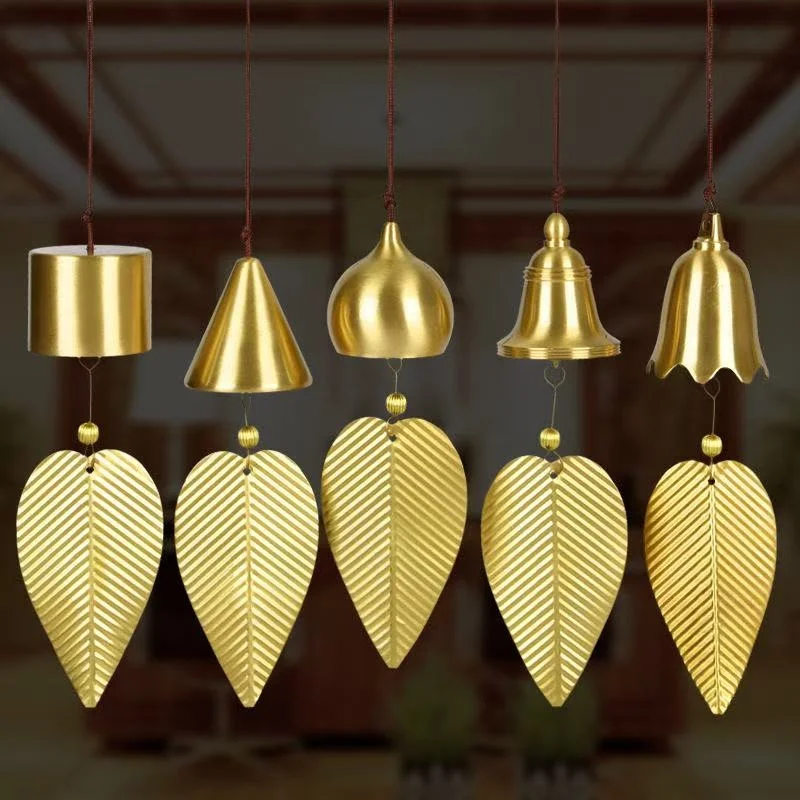 

Pure Copper Wind Chime Pendants,Japanese Copper Wind Chime Door Decorations,Creative Home Balcony Feng Shui Bells,Car Pendants