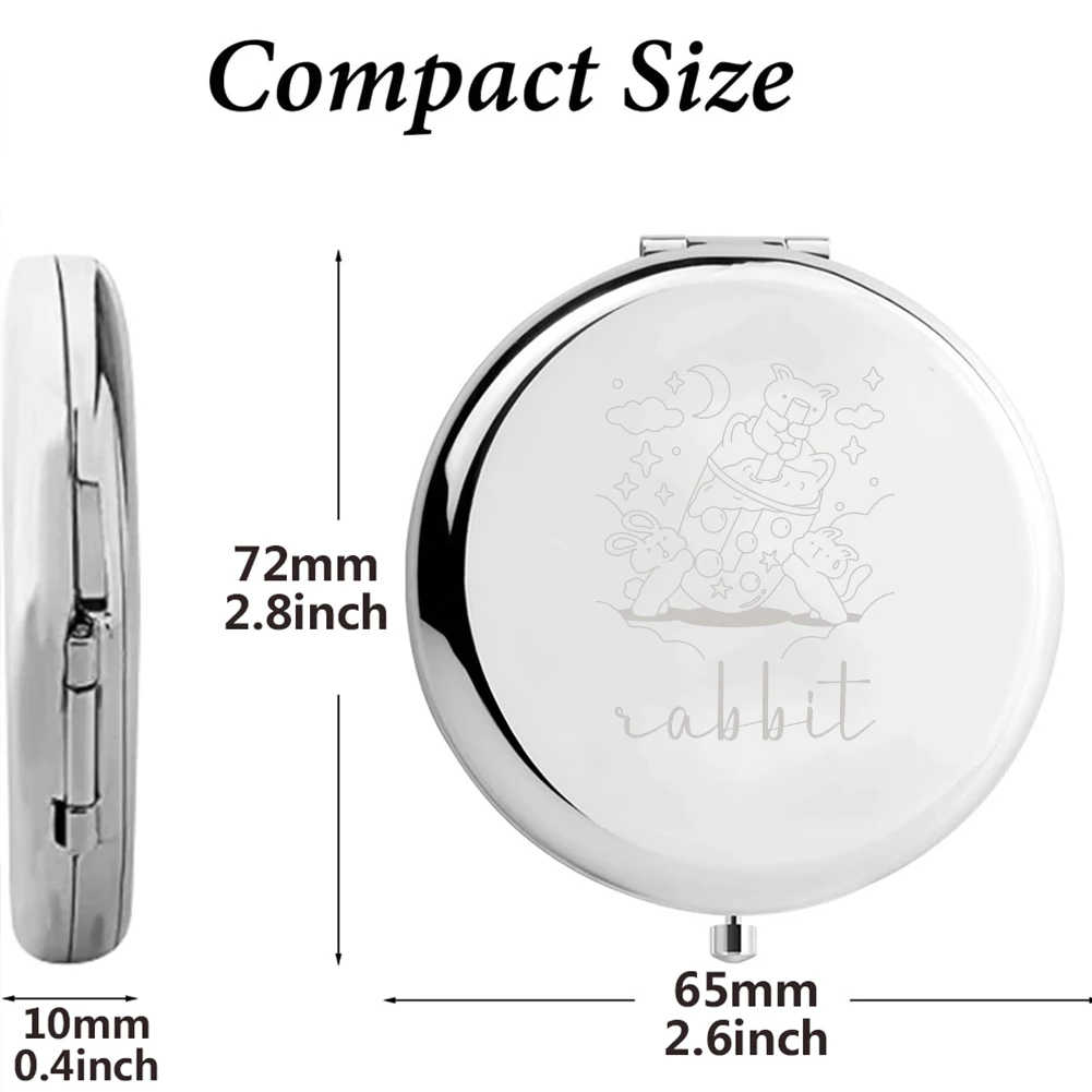 1pc Cartoon cute picture Custom Name Pocket Mirror Mirror With Name Round Circle Mirror Wedding Guest Gifts