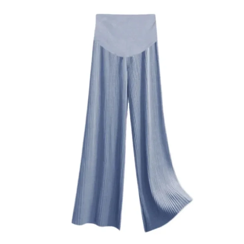 Maternity Pants Summer Maternity Ice Silk Pants Summer Maternity Wear Wide-leg Pants Thin Outer Wear Loose Pleated Pants