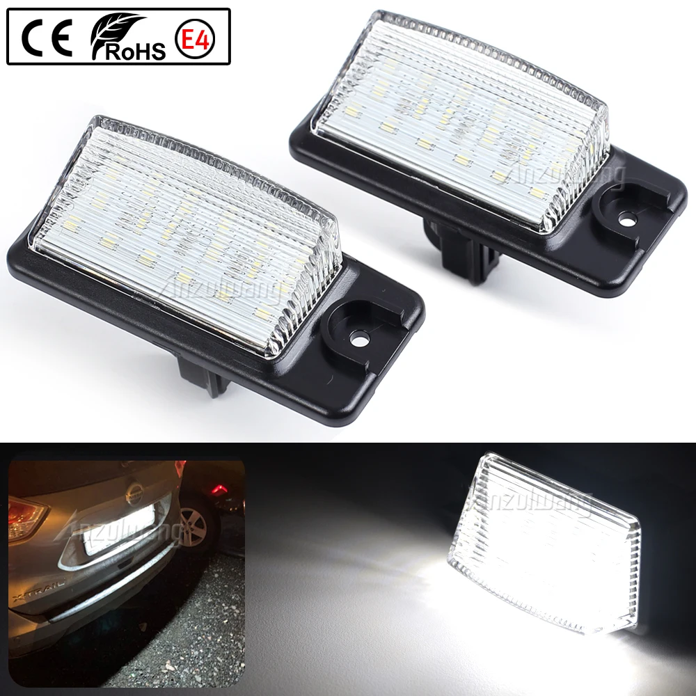 LED License Plate Light Number Plate Lamp For Nissan Altima L32 Rogue T32 X-Trail Pathfinder R51 Maxima A35 Murano Z50 Z51