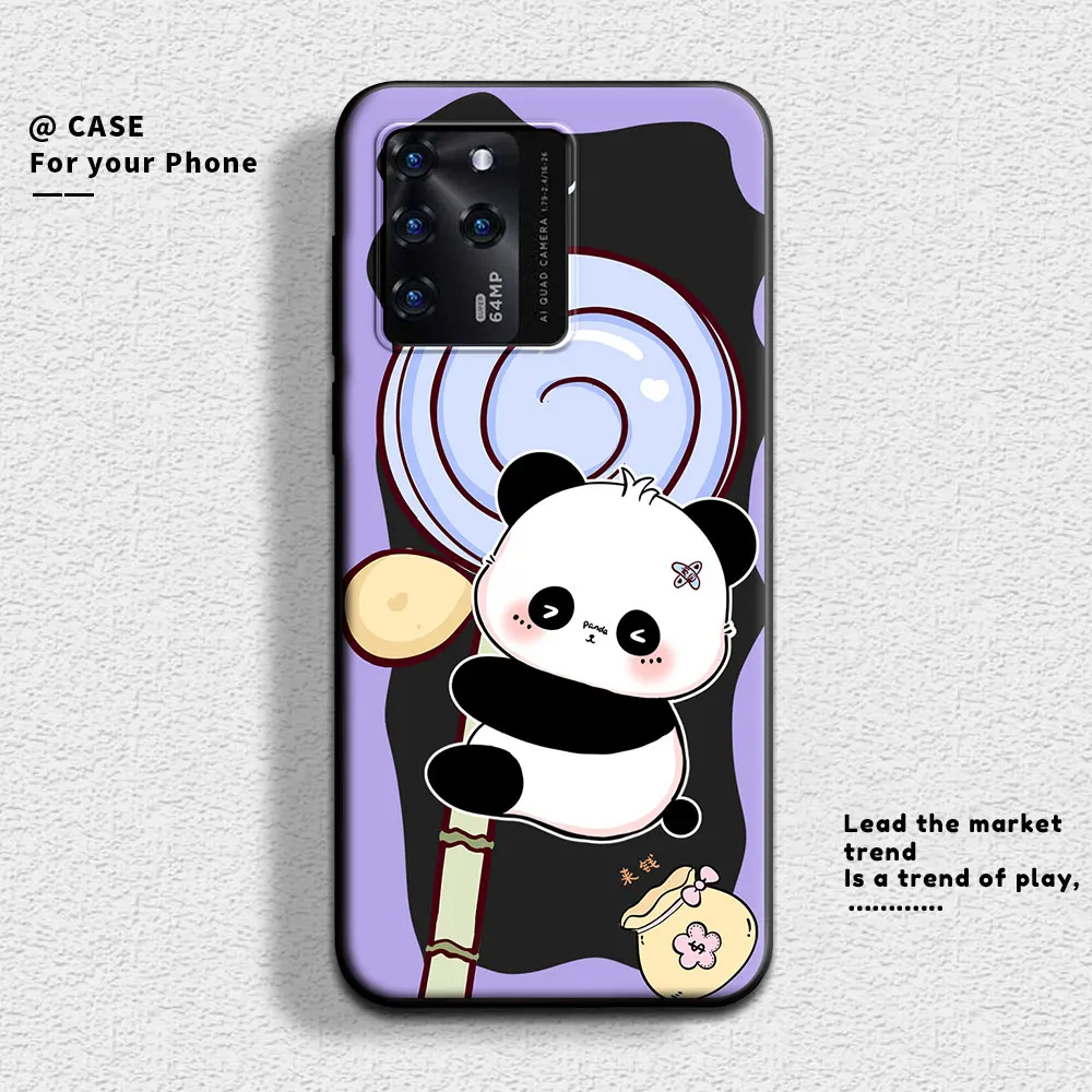 For ZTE Blade V30 Vita Case Cute Panda Soft Silicone Couple Phone Case For ZTE V30 V30Vita Protect Shockproof Cartoon Cover