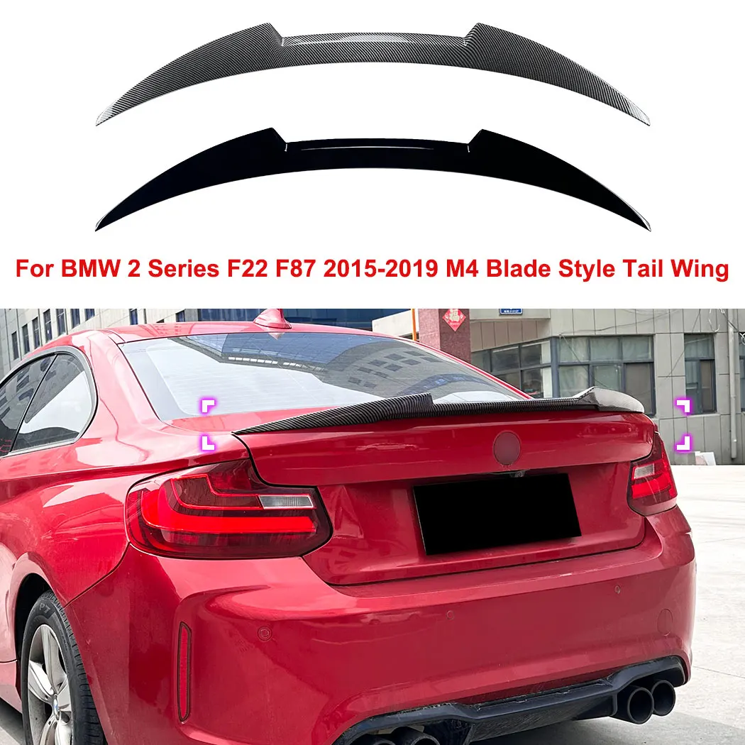 

Car Blade Style Rear Tail Wing Spoiler Splitter Roof Trunk Wing Exterior Guard Accessories For BMW 2 Series F22 F87 2015-2019 M4