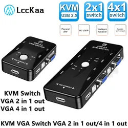 Przełącznik KVM USB Switcher 4 Port VGA SVGA przełącznik Splitter 1920*1440 wideo VGA przełącznik dla urządzenie USB klawiatura mysz Adapter monitora