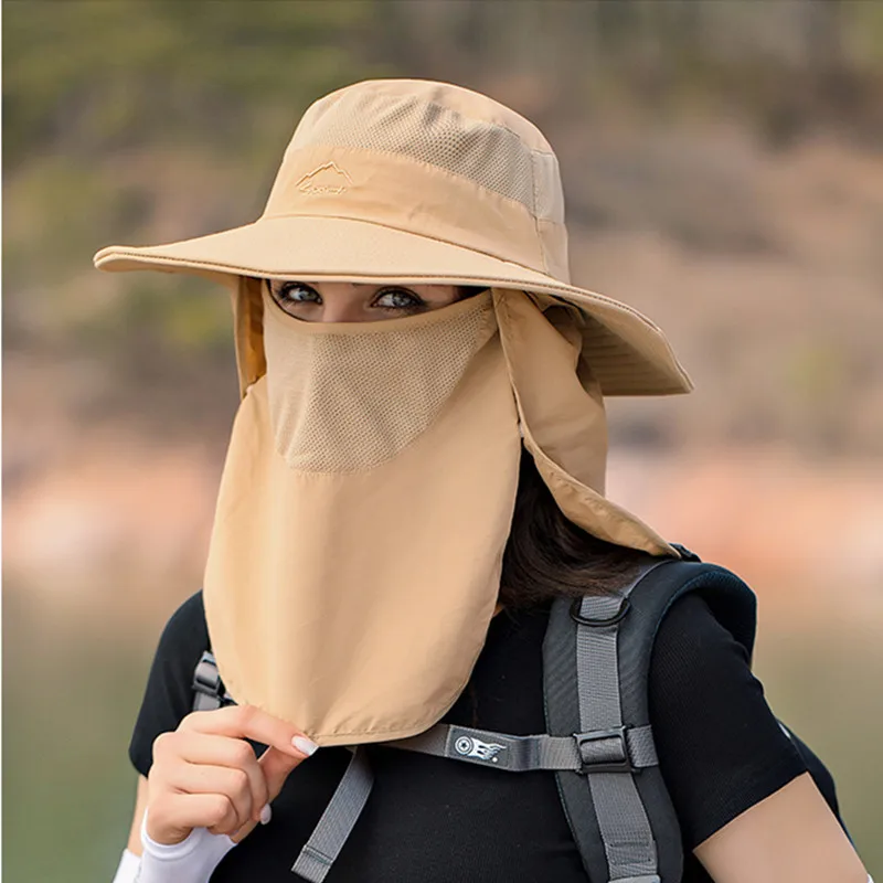 Unisex Fisherman Hat Quick-dry Sun Protection Fishing Hat Face Neck Cover Camping Visor Bucket Hat Summer Panama for Women Men