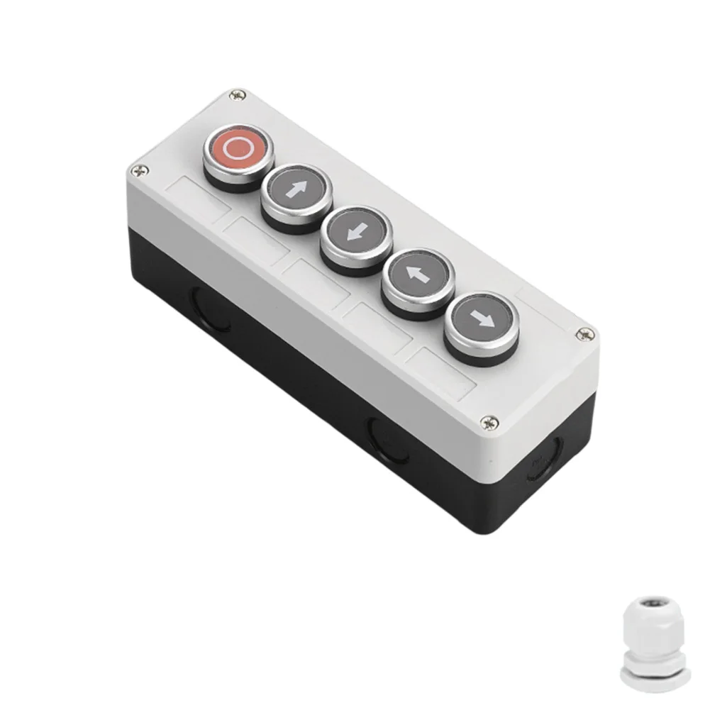 صندوق التحكم في مفتاح زر الضغط 22 مم مع حماية مقاومة للماء IP65، عملية قفل ذاتي وإعادة الضبط ومسامير مضادة للصدأ
