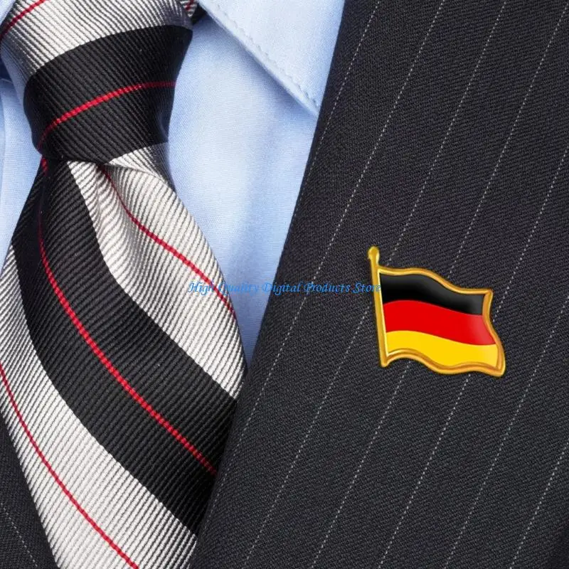 U2JE 100Pcs Germany Flag Brooch Pins Sturdy Metal Badge For Parades And Holidays