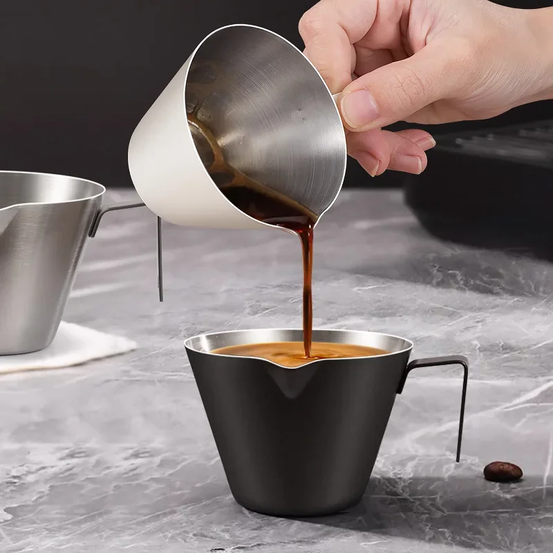 100/120ml Stainless Steel Espresso Extraction Cup with Scale Thickened Ounce Coffee Cup for Home Kitchen Cafe 304 Material