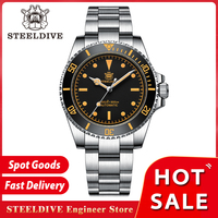 STEELDIVE SD1954V Retro Water Ghost Swiss C3 Luminous 30Bar Waterproof 316L Stainless Steel Case NH35 Mechanical Dive Wristwatch