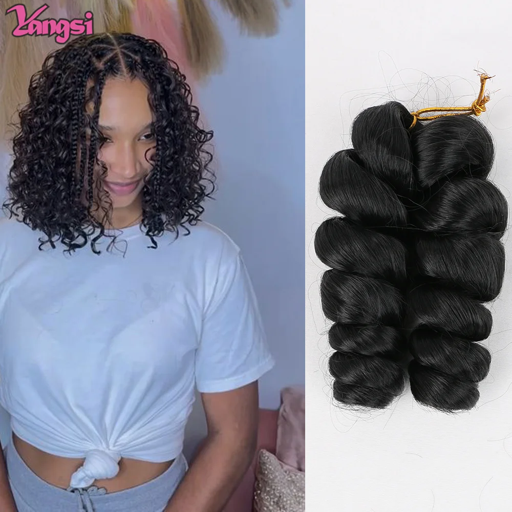 8" 짧은 프렌치 컬 밥 브레이드 크로셰 박스 브레이드 옴브레 컬러 합성 헤어 익스텐션 브라운 블론드 퍼플 크로셰 헤어