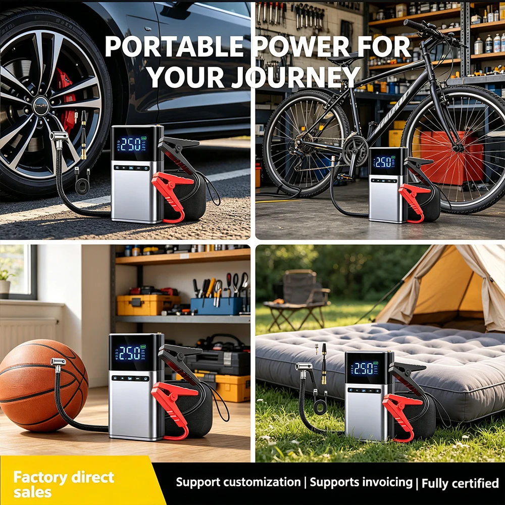 Never Get Stranded! Safe Built YL03 Jump Starter & Air Compressor – Portable Booster for Cars, SUV, Small Duty Trucks