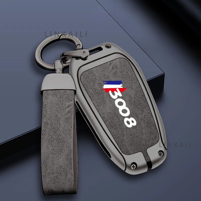 VOLBOZ Coque De Clé Voiture Pour Peugeot 3008 5008 2008 Etc. - Housse Protection Étui TPU Alliage (B3)